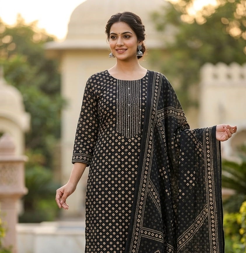 Black jaipuri punjabi suit
